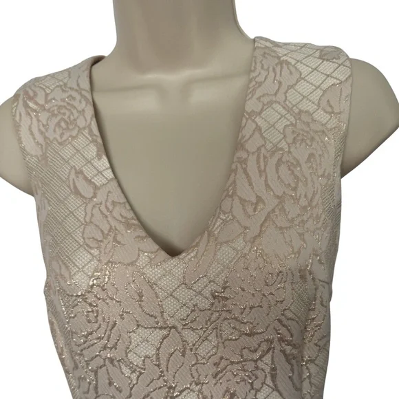 Donna Ricco Cream Gold Textured Mini Dress - Picture 10 of 12